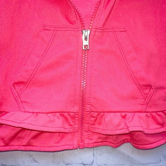 NWOT Toddler 2T Nike Full Zip Fluorescent Pink Ruffled Jacket - Picture 3 of 6